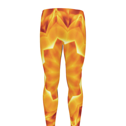 Flame Kaleidoscope Print Men's leggings