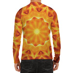 Flame Kaleidoscope Print Men's Long Sleeve Rash Guard
