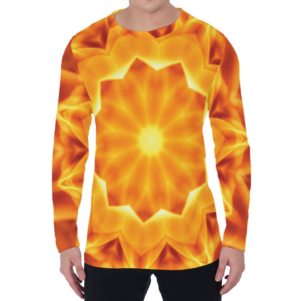 Flame Kaleidoscope Print Men's Long Sleeve T-Shirt