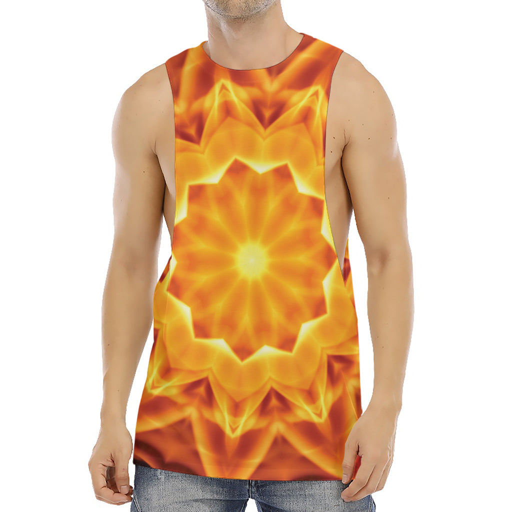 Flame Kaleidoscope Print Men's Muscle Tank Top