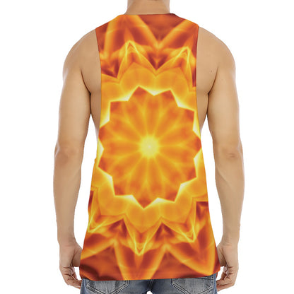 Flame Kaleidoscope Print Men's Muscle Tank Top