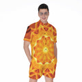 Flame Kaleidoscope Print Men's Romper