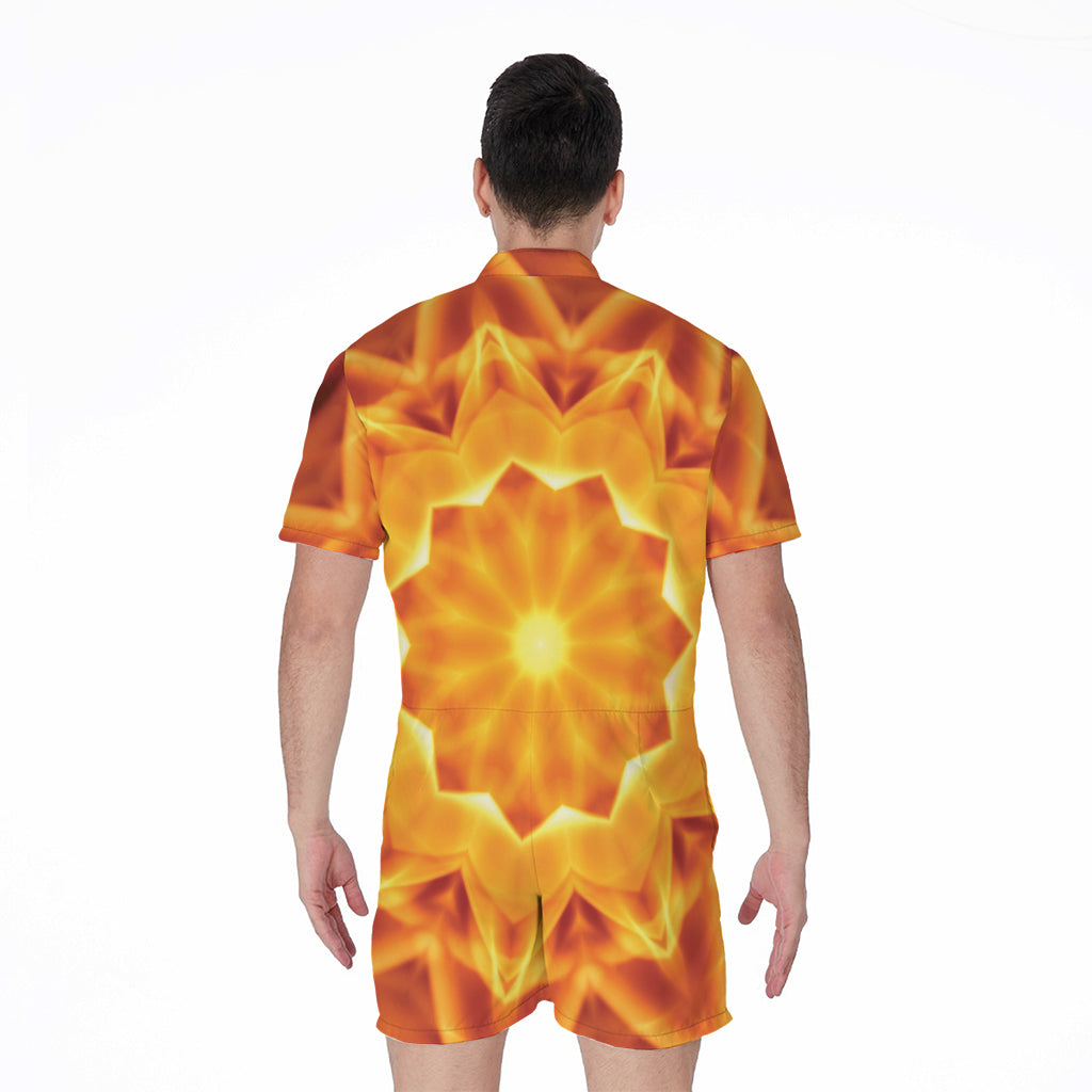 Flame Kaleidoscope Print Men's Rompers