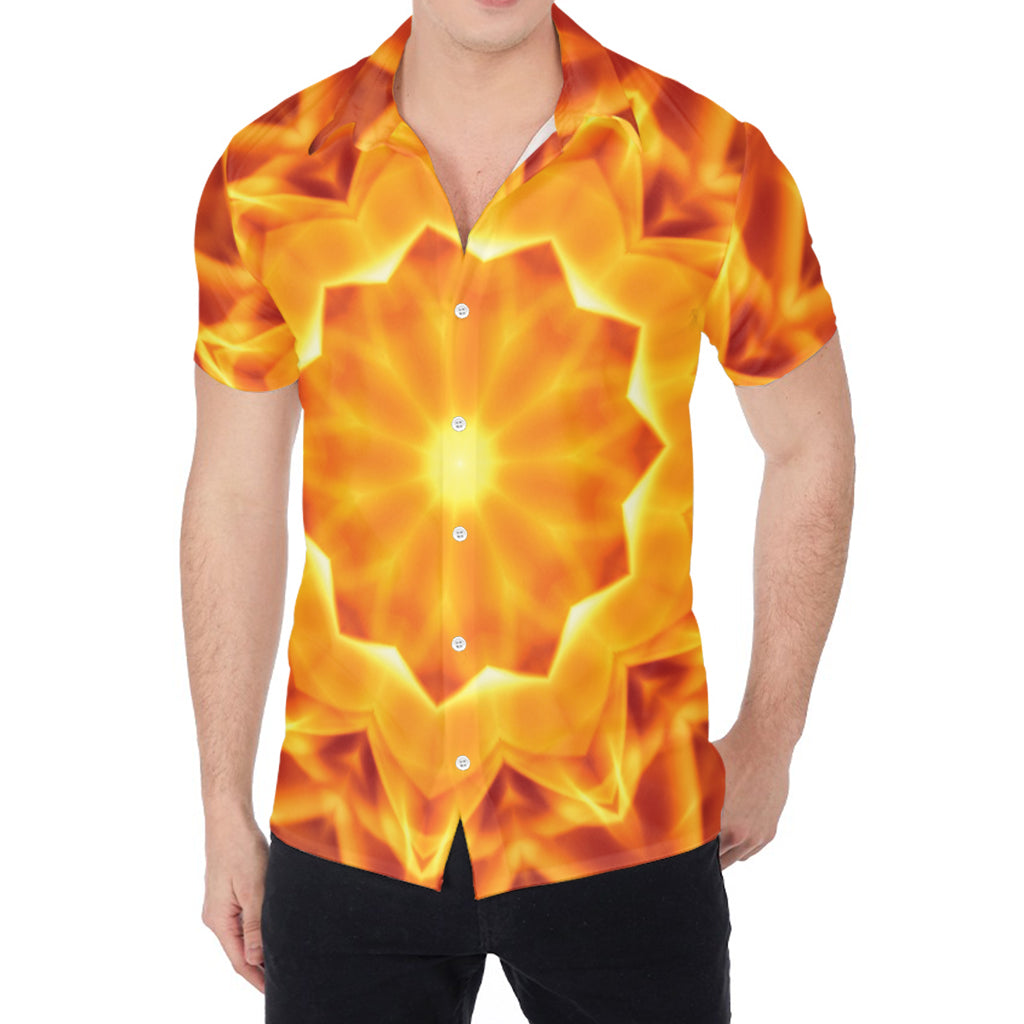 Flame Kaleidoscope Print Men's Shirt