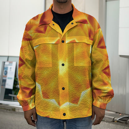 Flame Kaleidoscope Print Men's Shirt Jacket