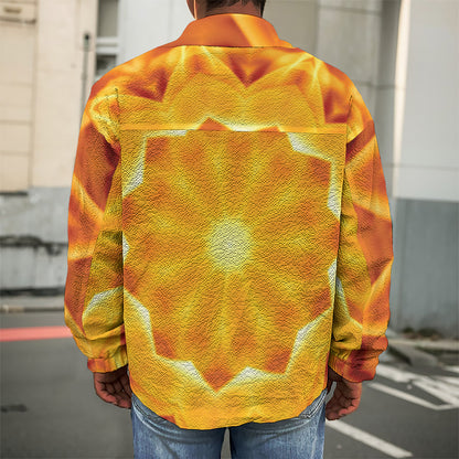 Flame Kaleidoscope Print Men's Shirt Jacket