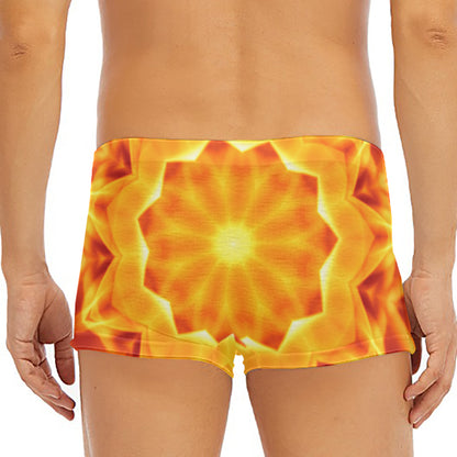 Flame Kaleidoscope Print Men's Short Boxer Briefs