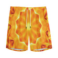 Flame Kaleidoscope Print Men's Athletic Shorts