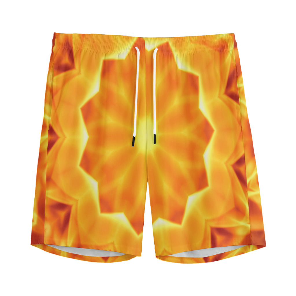Flame Kaleidoscope Print Men's Sports Shorts