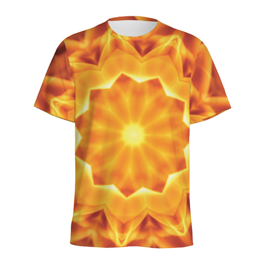 Flame Kaleidoscope Print Men's Sports T-Shirt