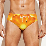 Flame Kaleidoscope Print Men's Swim Briefs