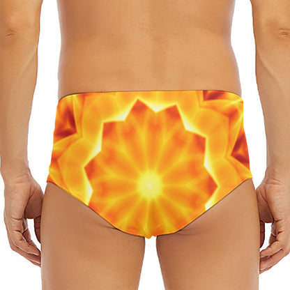 Flame Kaleidoscope Print Men's Triangle Swim Briefs
