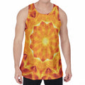Flame Kaleidoscope Print Men's Velvet Tank Top