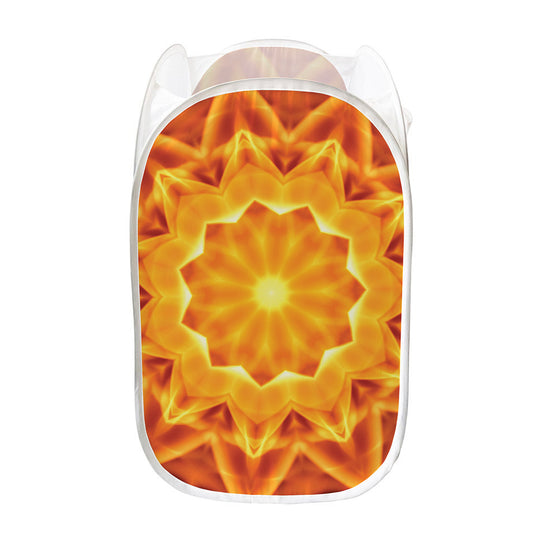 Flame Kaleidoscope Print Mesh Laundry Hamper