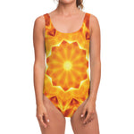 Flame Kaleidoscope Print One Piece Swimsuit