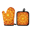 Flame Kaleidoscope Print Oven Mitt And Pot Holder Set