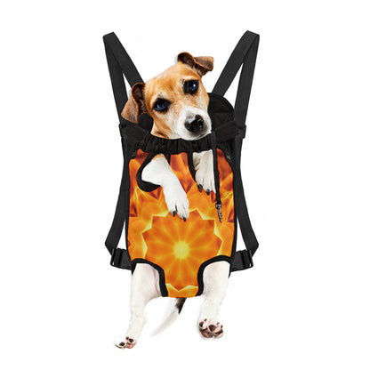 Flame Kaleidoscope Print Pet Carrier Backpack