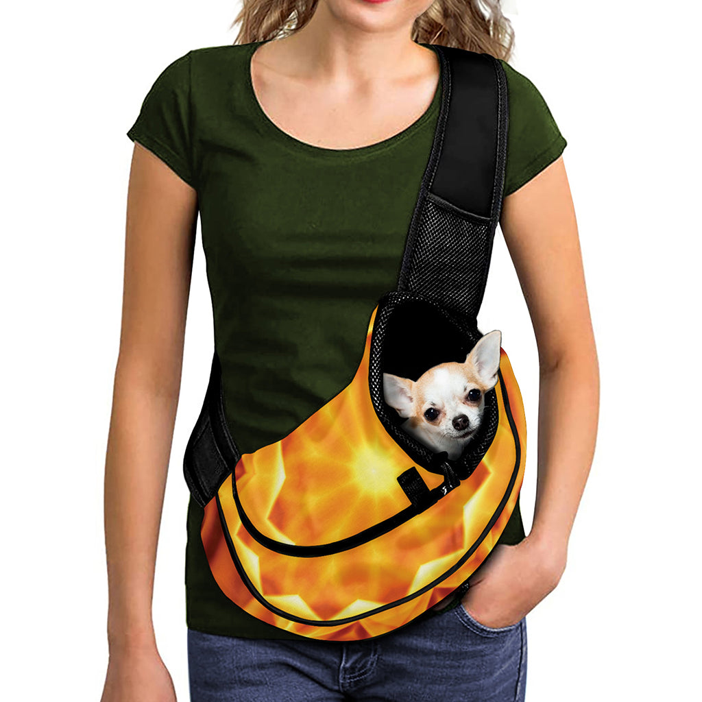Flame Kaleidoscope Print Pet Sling Carrier