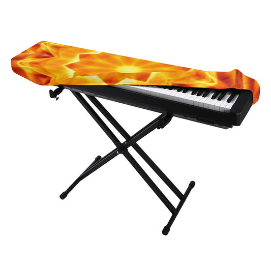 Flame Kaleidoscope Print Piano Keyboard Cover