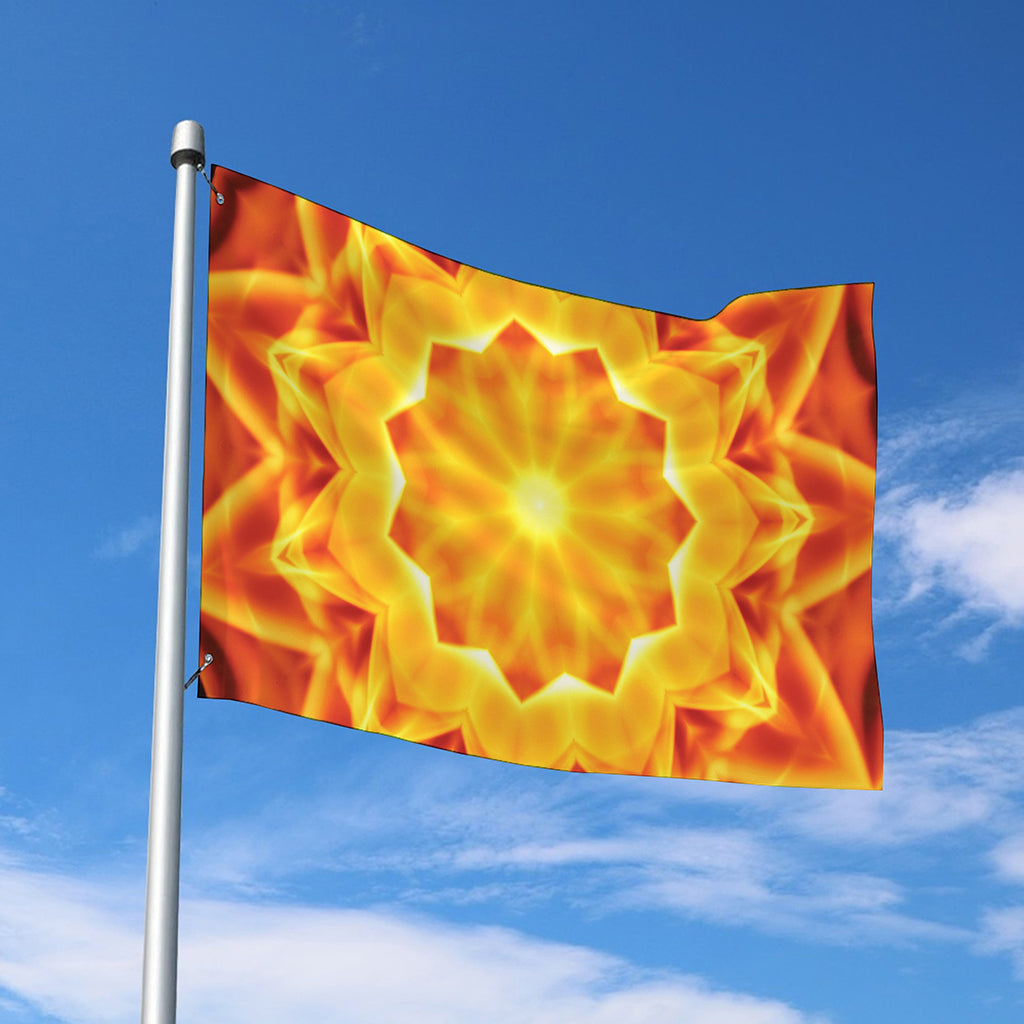 Flame Kaleidoscope Print Polyester Flag