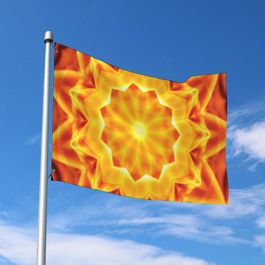 Flame Kaleidoscope Print Polyester Flag