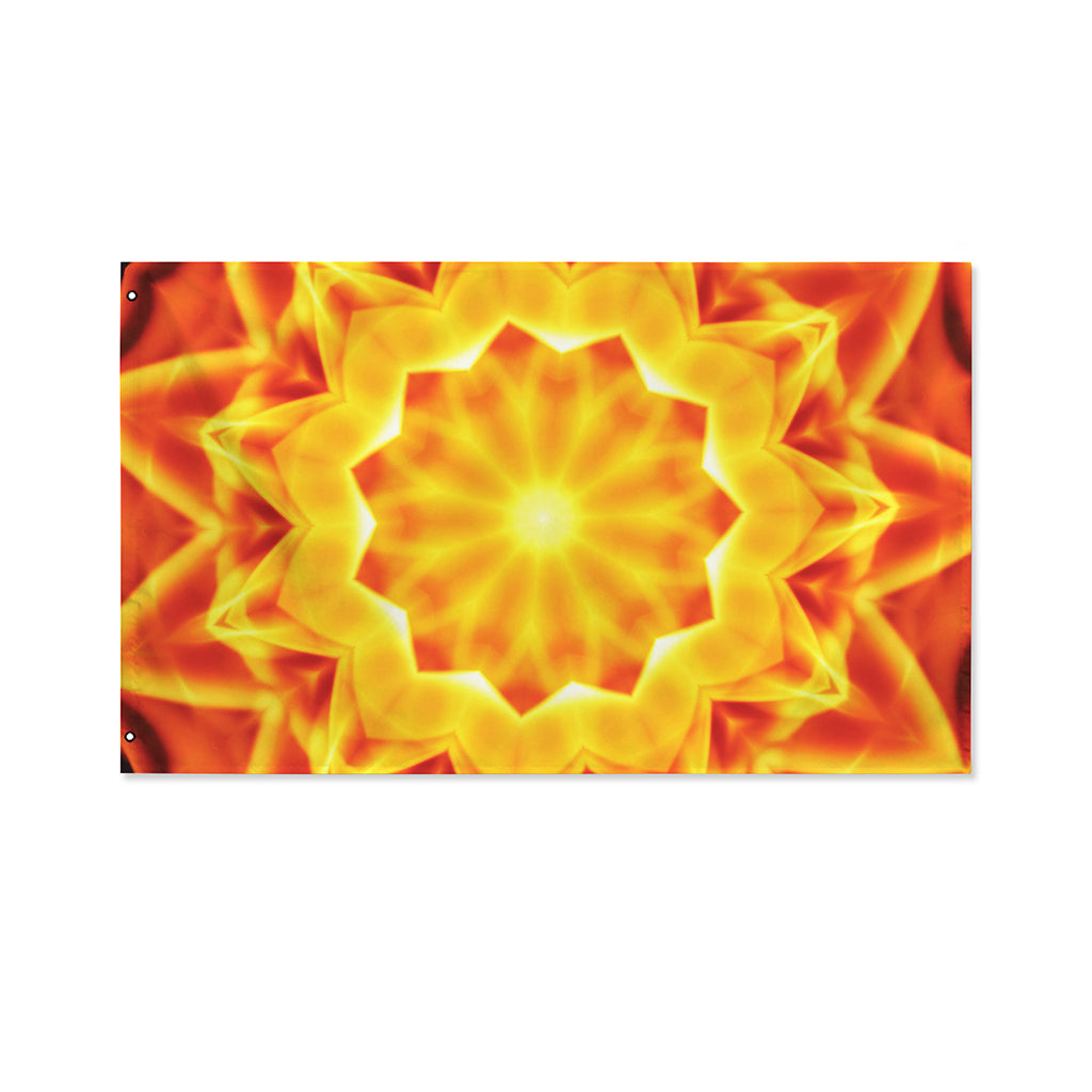 Flame Kaleidoscope Print Polyester Flag