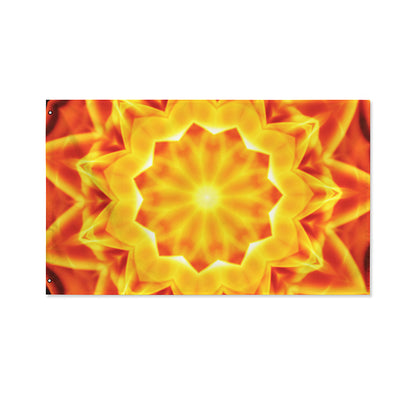 Flame Kaleidoscope Print Polyester Flag