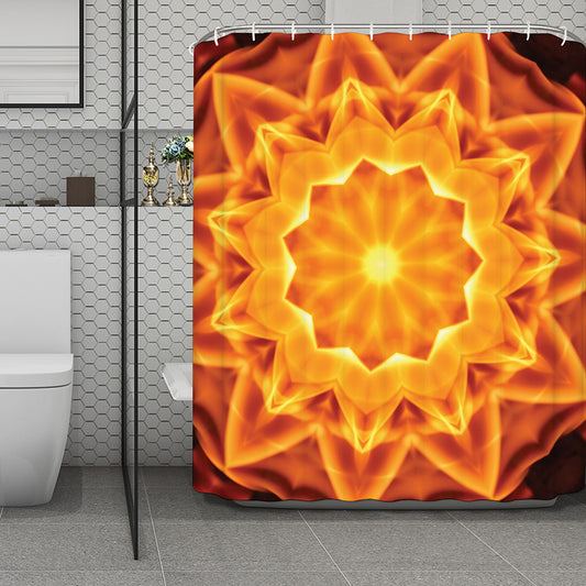 Flame Kaleidoscope Print Polyester Shower Curtain