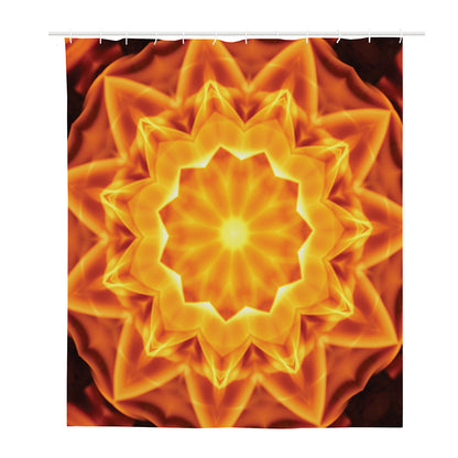 Flame Kaleidoscope Print Polyester Shower Curtain