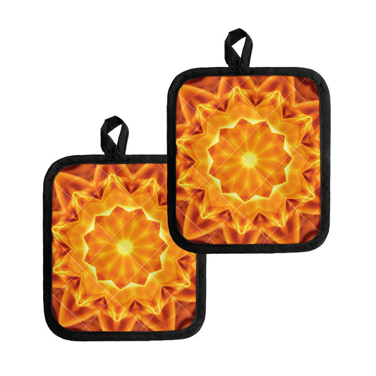 Flame Kaleidoscope Print Pot Holders