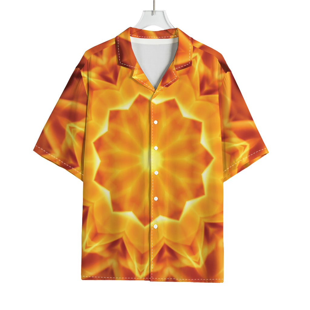 Flame Kaleidoscope Print Rayon Hawaiian Shirt