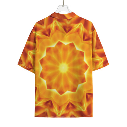 Flame Kaleidoscope Print Rayon Hawaiian Shirt