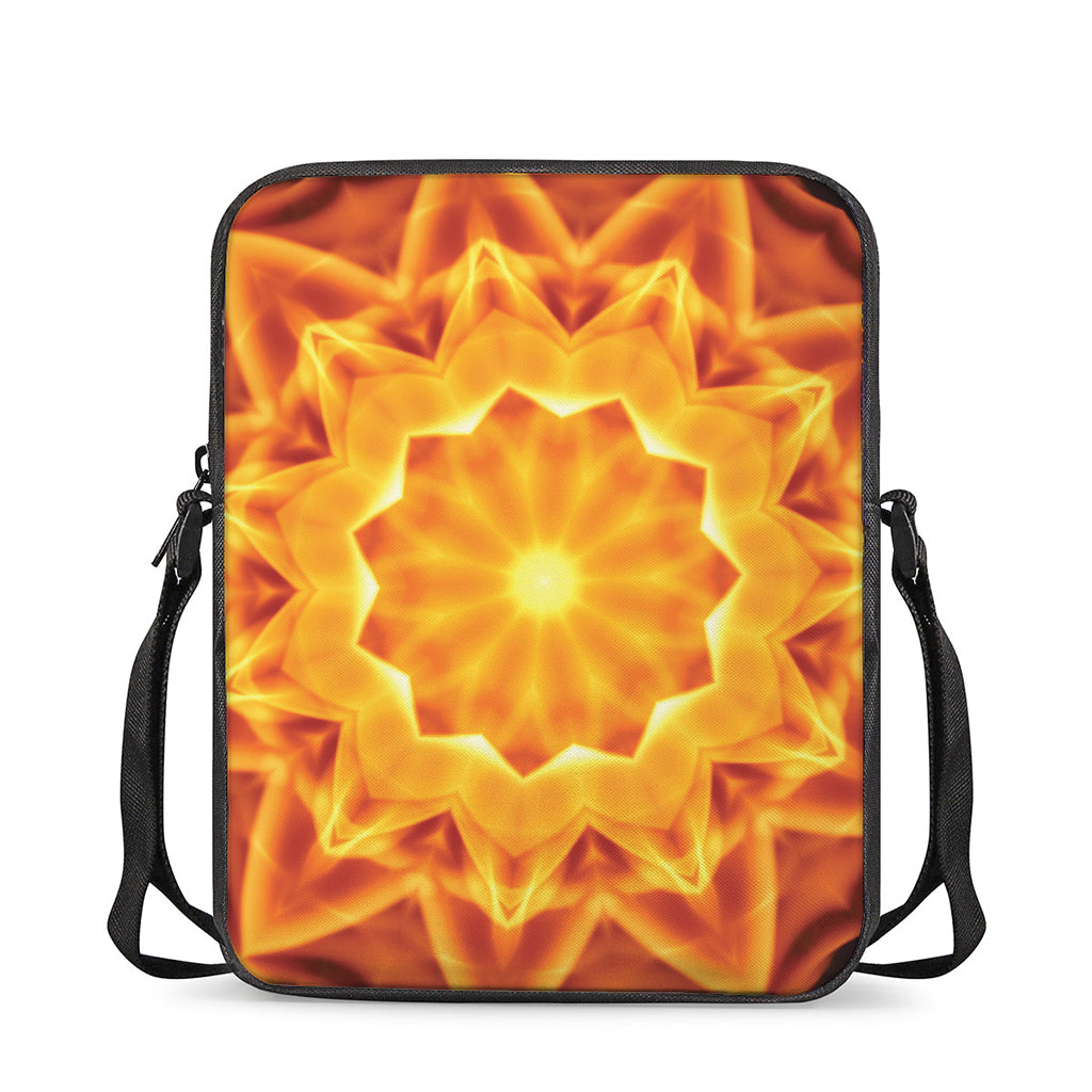 Flame Kaleidoscope Print Rectangular Crossbody Bag