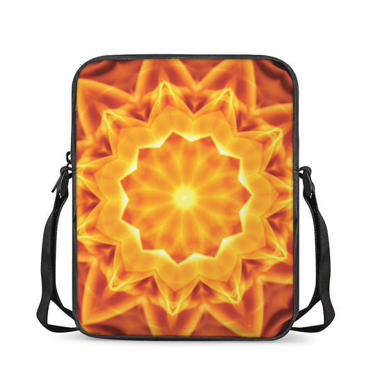 Flame Kaleidoscope Print Rectangular Crossbody Bag