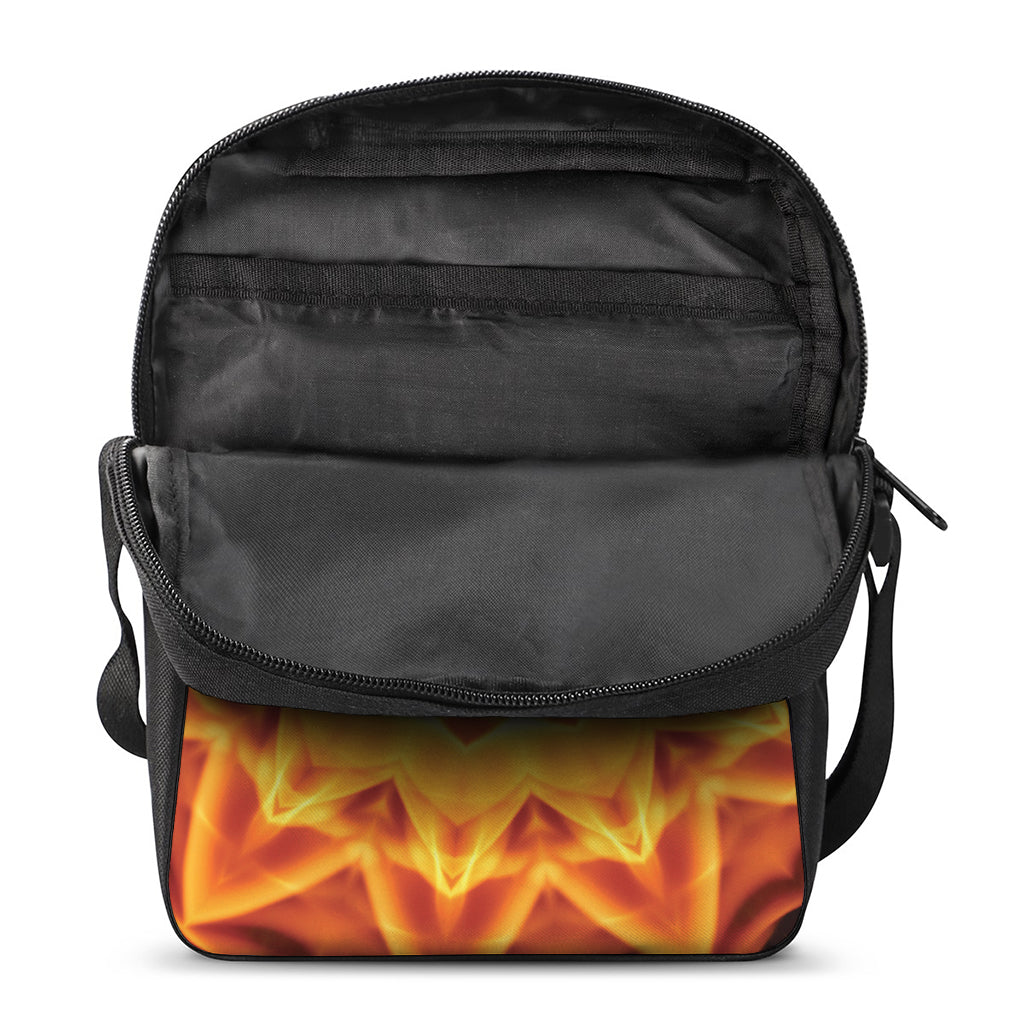 Flame Kaleidoscope Print Rectangular Crossbody Bag