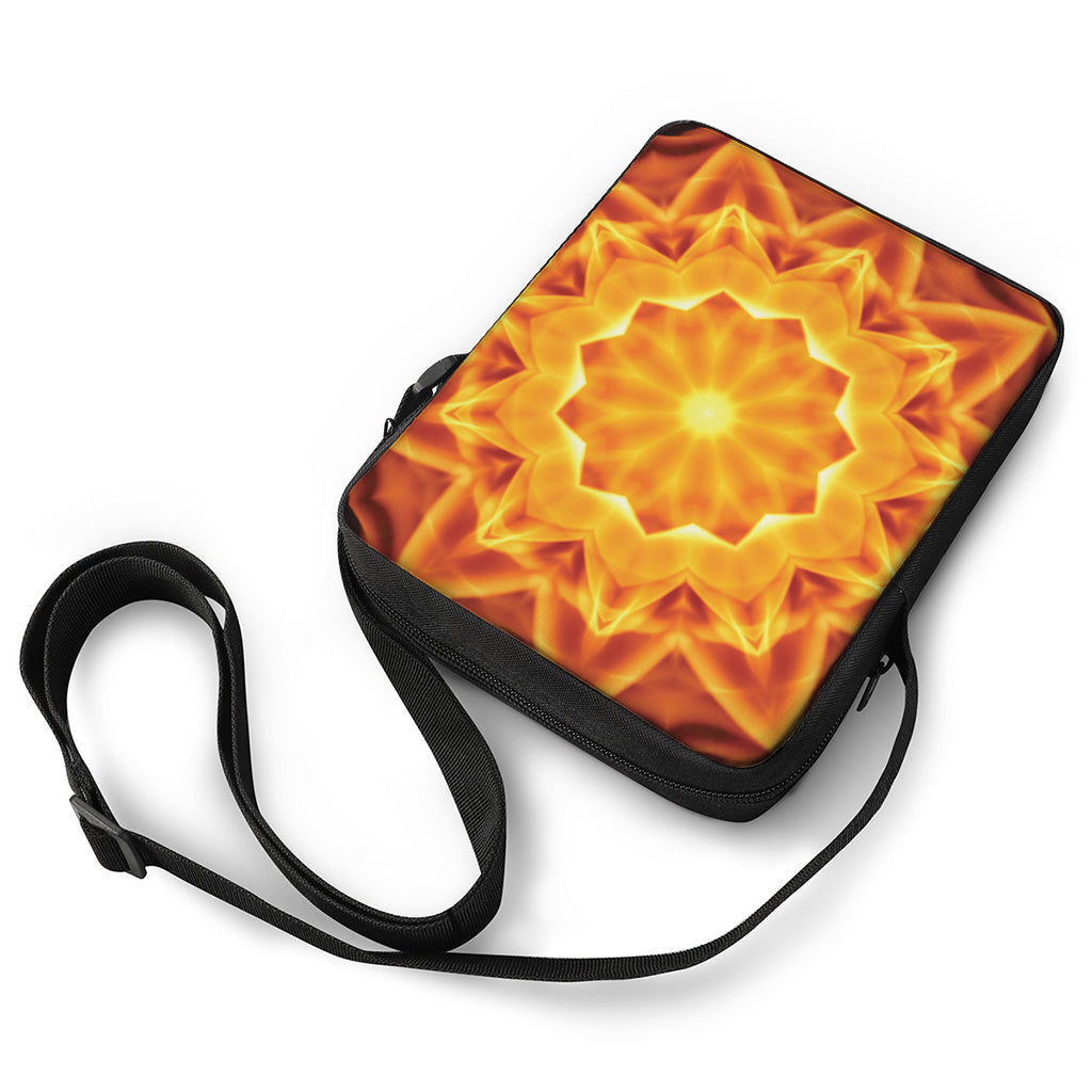 Flame Kaleidoscope Print Rectangular Crossbody Bag