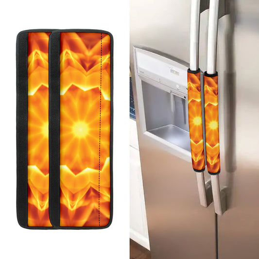 Flame Kaleidoscope Print Refrigerator Handle Covers