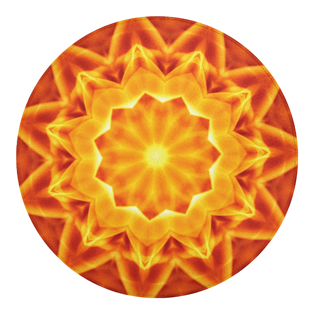 Flame Kaleidoscope Print Round Blanket