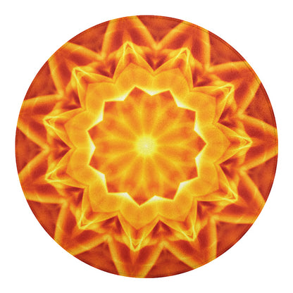 Flame Kaleidoscope Print Round Blanket