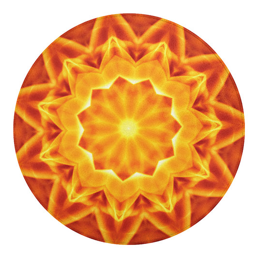 Flame Kaleidoscope Print Round Blanket
