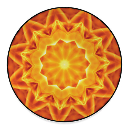 Flame Kaleidoscope Print Round Floor Mat