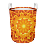 Flame Kaleidoscope Print Round Laundry Basket