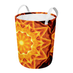 Flame Kaleidoscope Print Round Laundry Basket