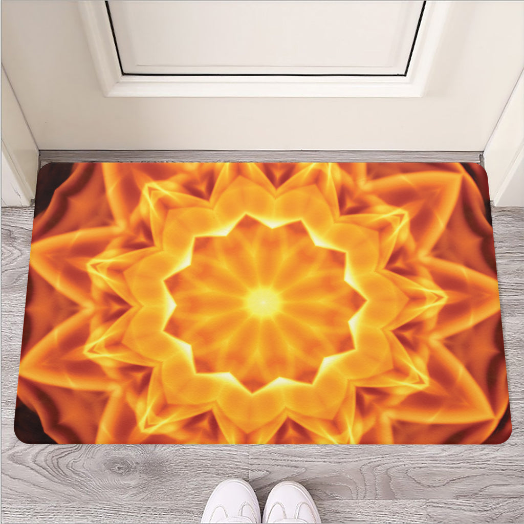 Flame Kaleidoscope Print Rubber Doormat