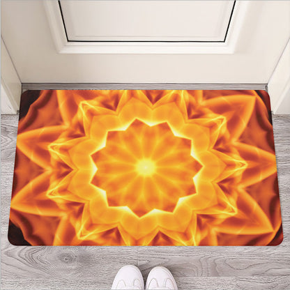 Flame Kaleidoscope Print Rubber Doormat