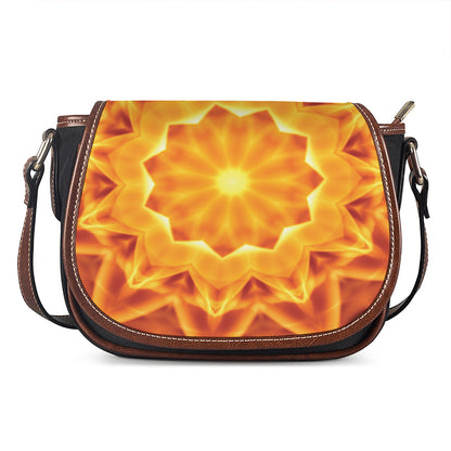 Flame Kaleidoscope Print Saddle Bag