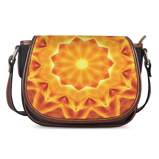 Flame Kaleidoscope Print Saddle Bag