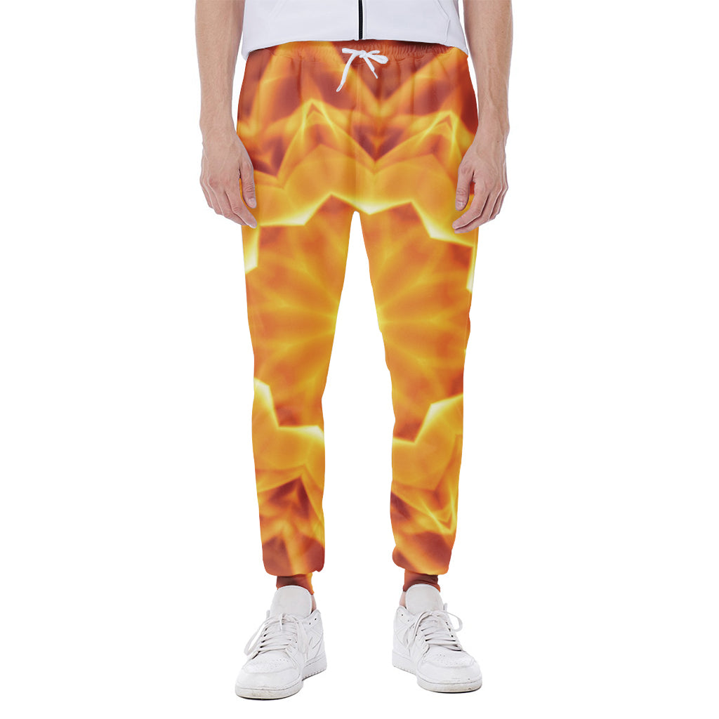 Flame Kaleidoscope Print Scuba Joggers
