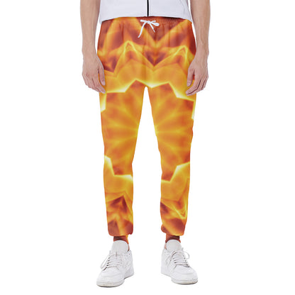 Flame Kaleidoscope Print Scuba Joggers