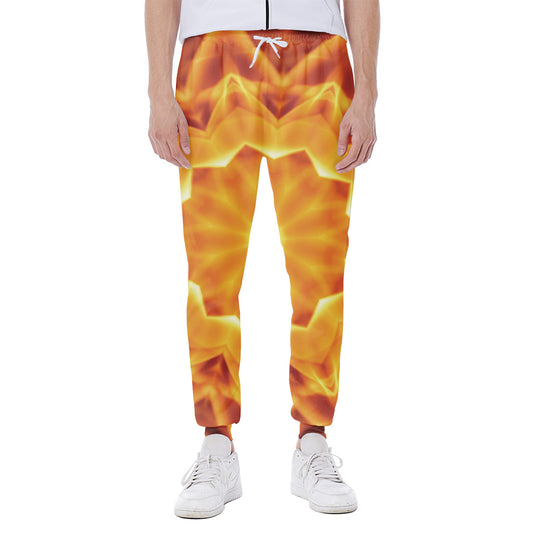 Flame Kaleidoscope Print Scuba Joggers